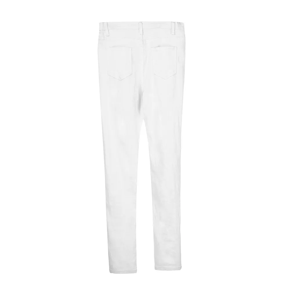 Jaycosin New Fashion Ladies Casual Skinny Mid Waist Jeans Elastic Denim Long Pants Stretch Slim Jeans Slim Jeans for Women 10#4