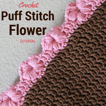 Crochet Puff Stitch Flower edging