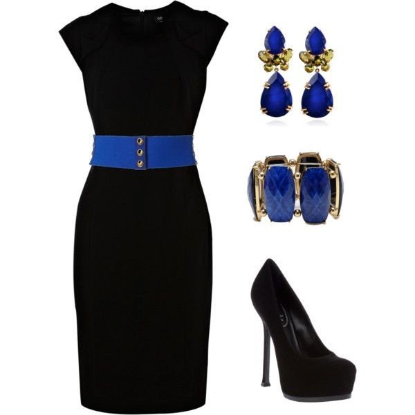 сочетание синего и черного цвета в одежде