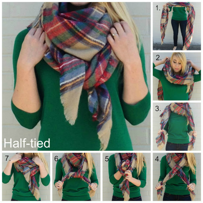 Half tied scarf style