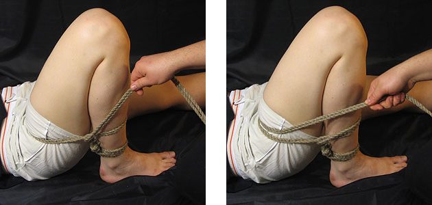 Элементы шибари: связанные ноги