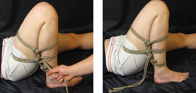 Элементы шибари: связанные ноги