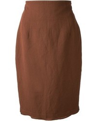 Dark Brown Pencil Skirt