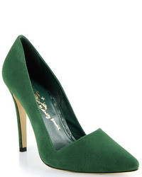 Темно-зеленые замшевые туфли