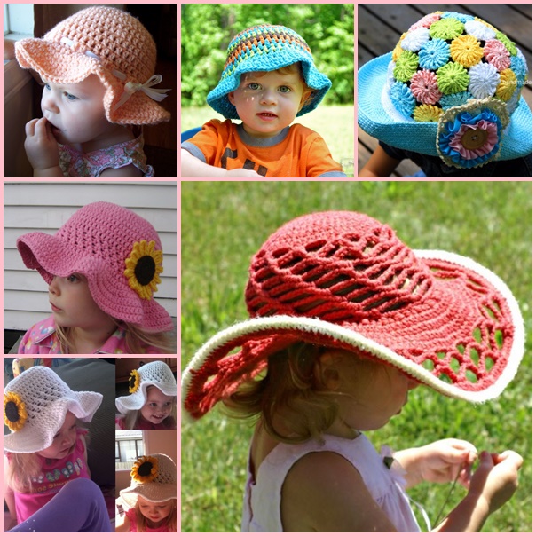 Crochet-Sun-Hats-free pattern-wonderfuldiy