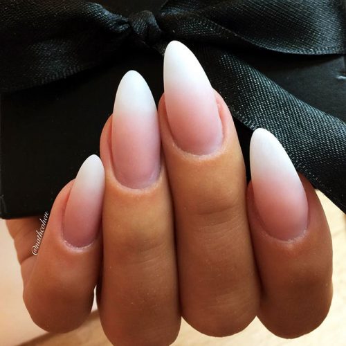 Classy French Almond Nails Picture 3