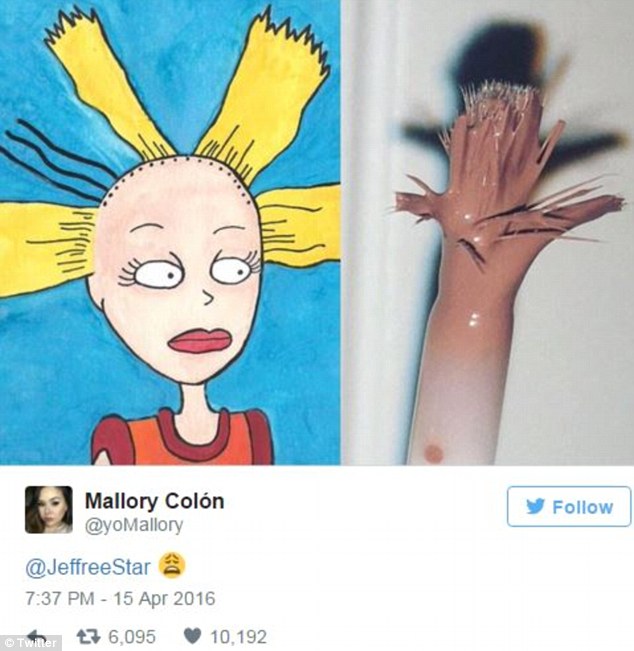 Twitter user Mallory Colon posted a picture of her lip gloss wand next to a snap of Rugrats character Cynthia