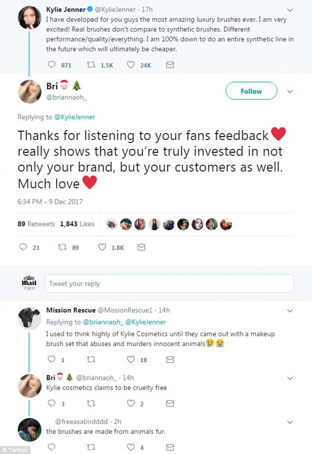 Happy customer: Some Kylie fans seemed delighted that the beauty guru was so open to feedback but others couldn