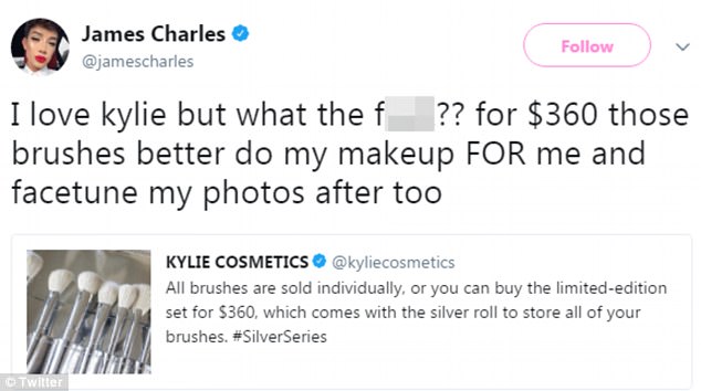 Magic: Social media sensation James Charles told fans he expected the brushes to be able to 