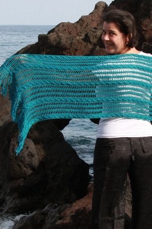 Knitting Pattern for Aaberknot Reversible Cable Lace Stole