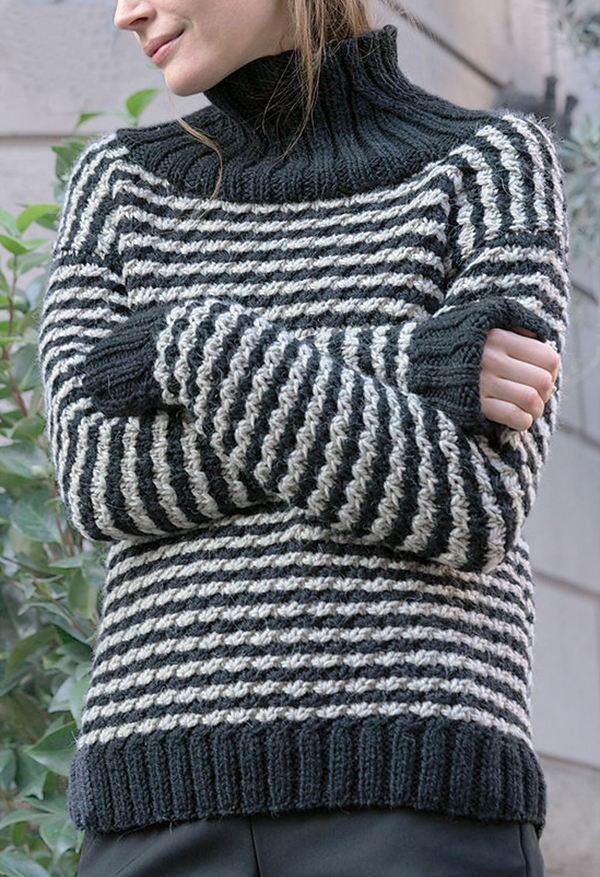 Free Knitting Pattern for 4 Row Repeat Abbraccio Sweater