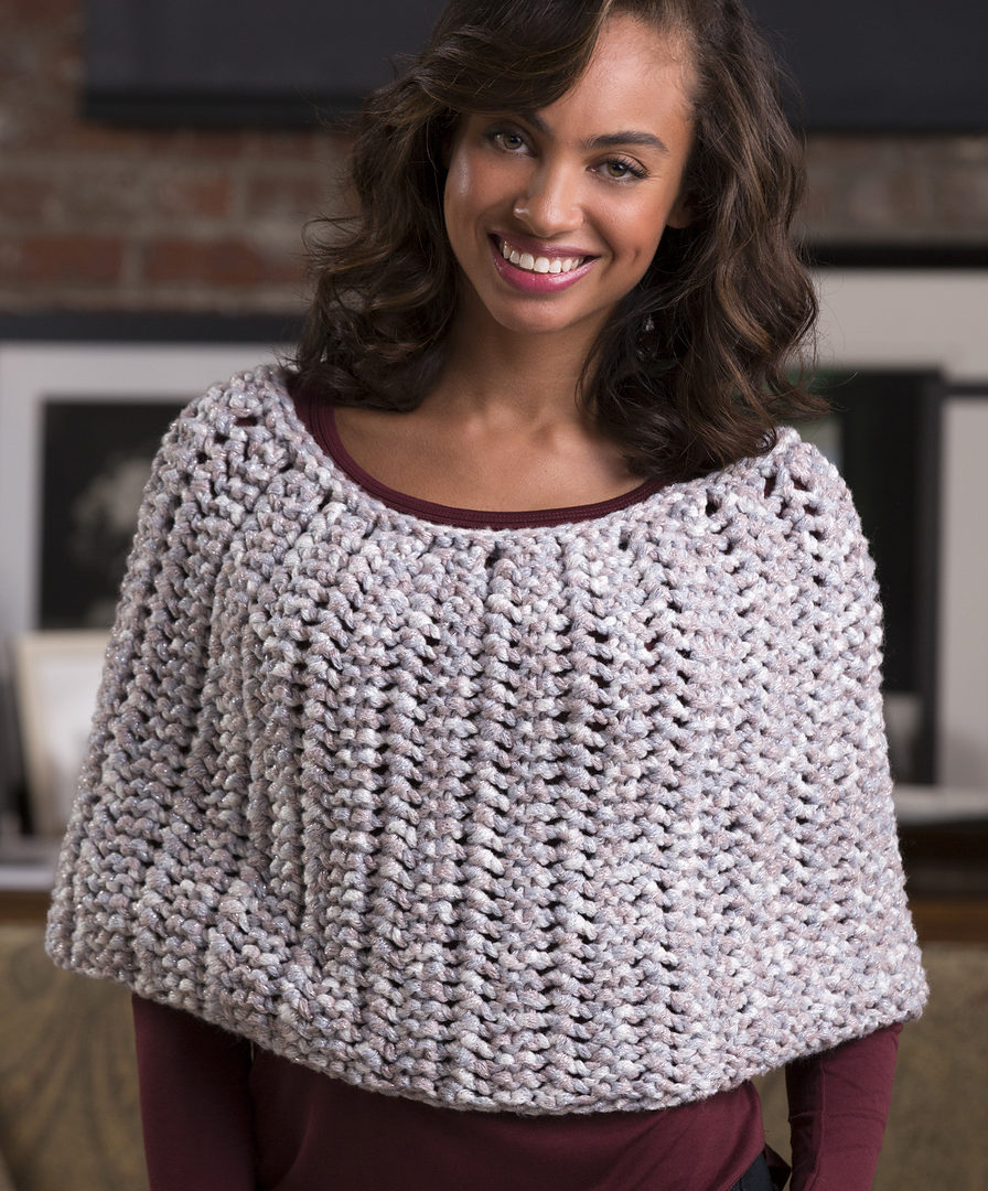 Free Knitting Pattern for Honeycomb Poncho