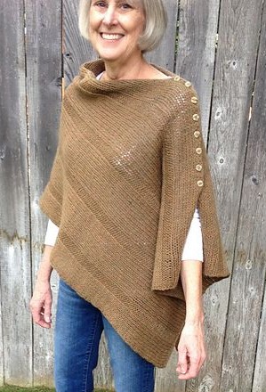 I Want That Wrap button shawl poncho free knitting pattern and more free poncho knitting patterns