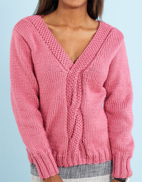 Free Knitting Pattern for Lovely Cable Sweater