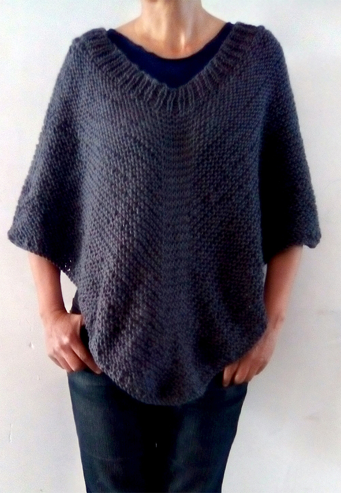 Free Knitting Pattern for Easy Moonlight Poncho