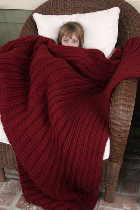 Free Knitting Pattern for Easy Blanket Blanket For Seriously Cold People
