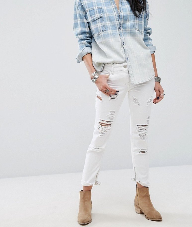 С чем носить белые женские джинсы 2020