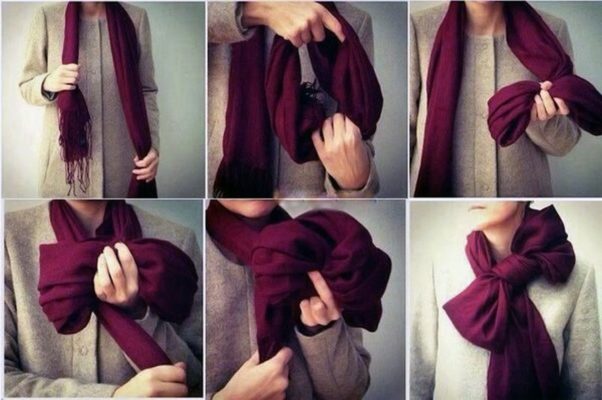 Как завязывать шарф на плащ