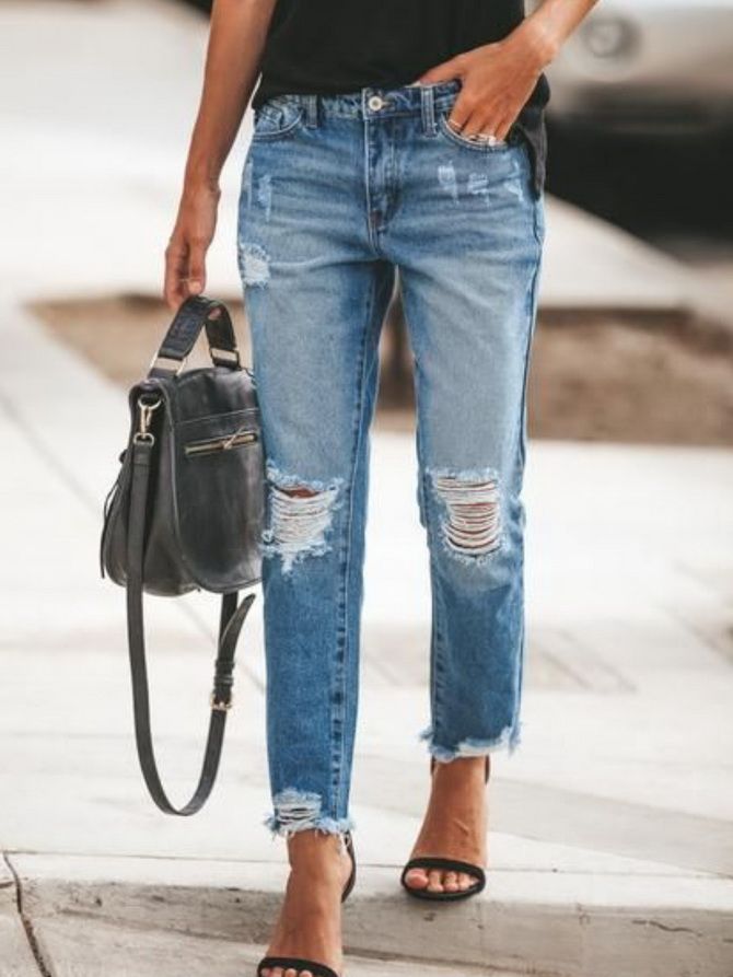 джинсы бойфренды женские с высокой талией