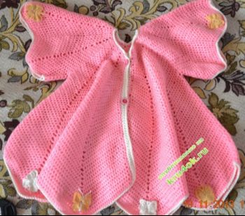 Вязание пончо для девочки по схеме "Крылья бабочки"