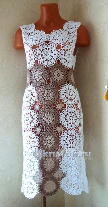 Женское платье крючком Милена. Авторская работа Олеси Петровой