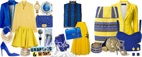 сочетание синего и желтого цвета в одежде