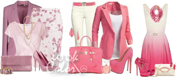 сочетание розового и белого цвета в одежде 3
