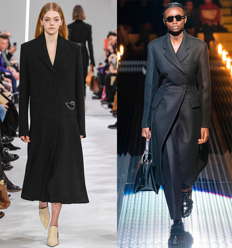 Какие черные пальто в моде зимой 2019-2020