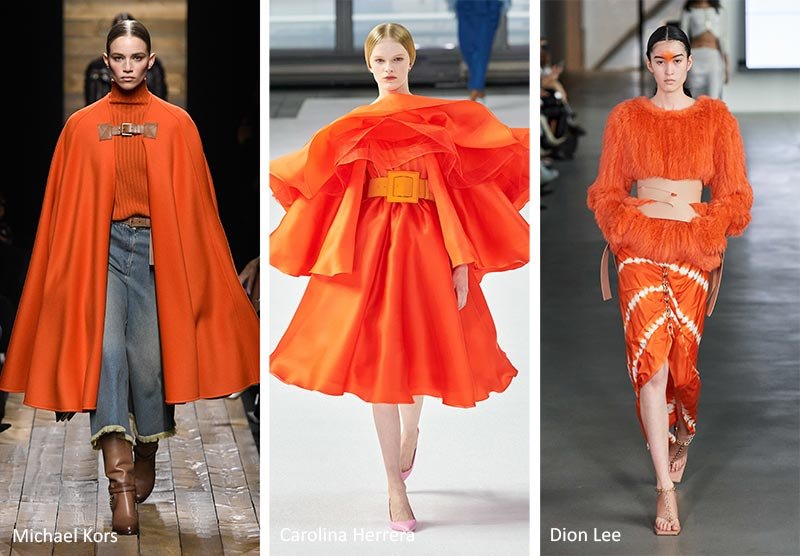 Модный оранжевый цвет осень 2020