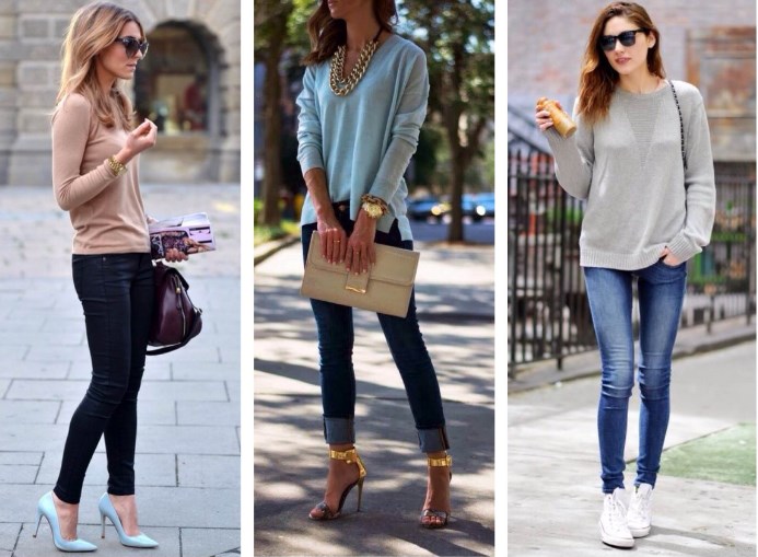 С чем носить женские джинсы скинни