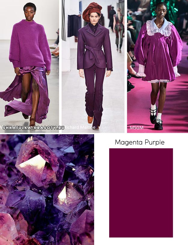 Модные цвета осень-зима 2020-2021 в одежде Pantone осень / зима 2020-2021 Цветовые тренды: пурпурно-фиолетовый