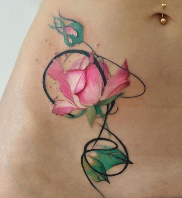 Creative watercolor rose by Aleksandra Katsan