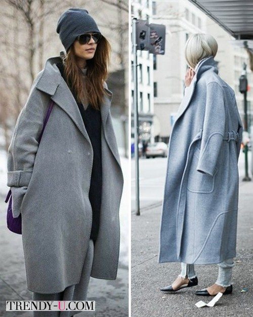 Стильные девушки в пальто-коконах