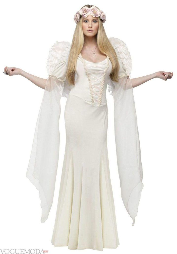 костюм ангела на хэллоуин светлый