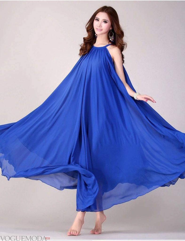 синее платье макси для беременных