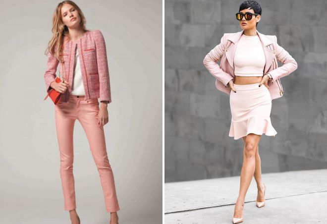 розовая куртка с чем носить