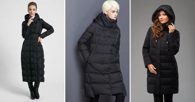 Модные цвета пуховиков зима 2019-2020 черный