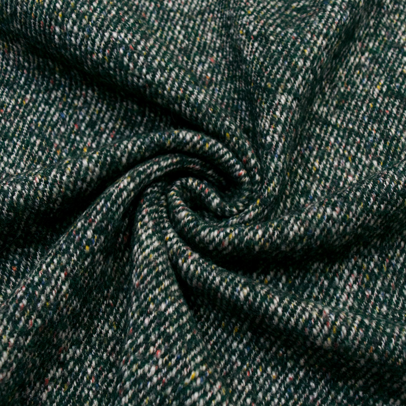 Твид пальтовый с кашемиром Loro Piana, пестрый темно-зеленый (011716)