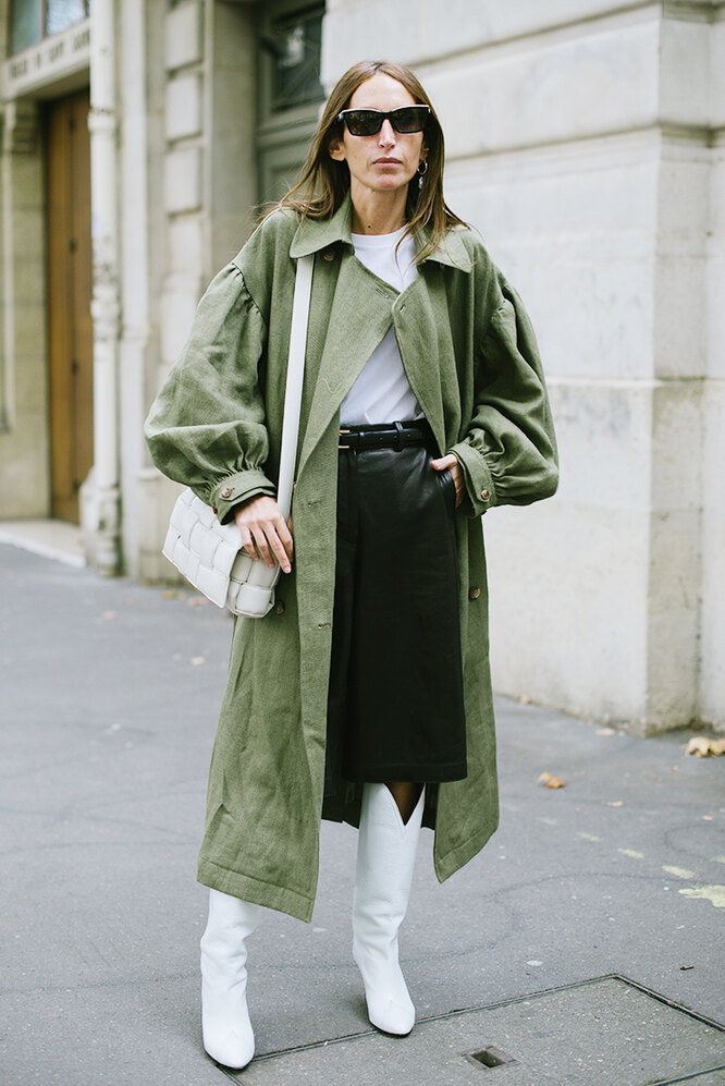 Пальто зеленого цвета: как носить.