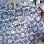 White and Blue Lace Square Afghan Pattern