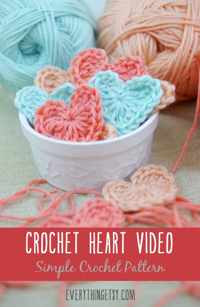 Crochet Heart Video - Free Crochet Pattern by EverythingEtsy.com