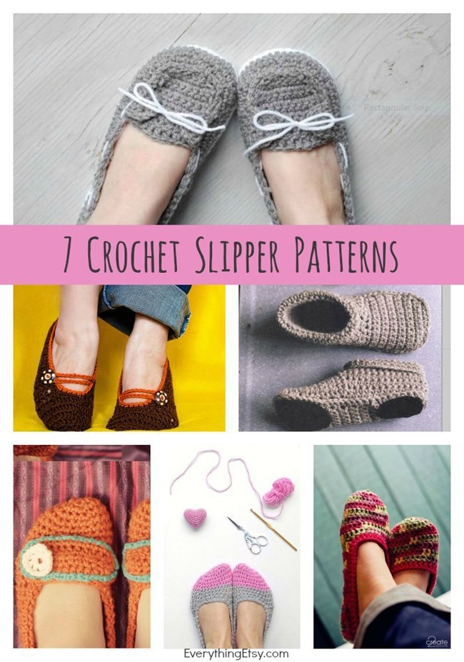7 Free Crochet Slipper Patterns - great designs on EverythingEtsy.com
