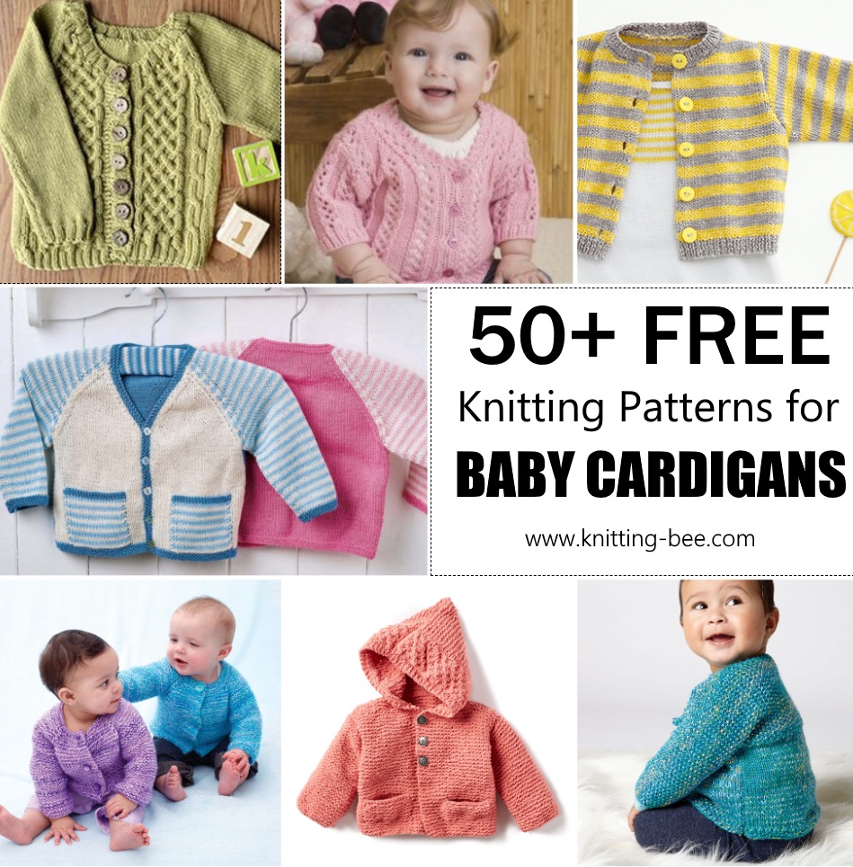 50+ Free Knitting Pattern for Baby Cardigans