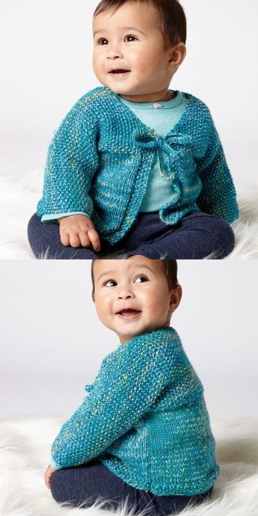 Free Knitting Pattern for an Easy Stitch Baby Cardigan