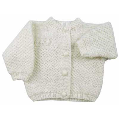 Free knitting pattern for an easy classic baby cardigan