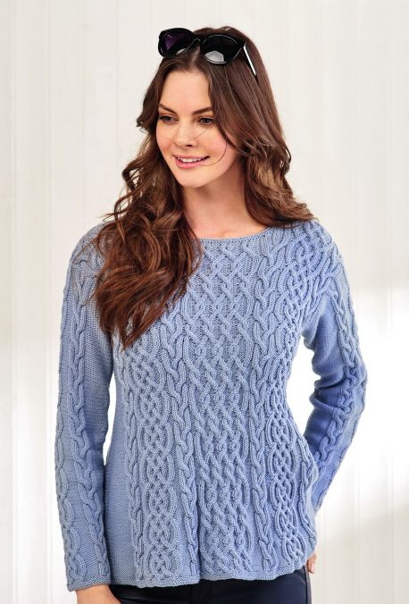 Free Knitting Pattern for a Debbie Bliss Cable Jumper