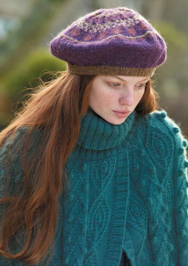Free Knitting Pattern for an All Over Cable and Bobble Poncho
