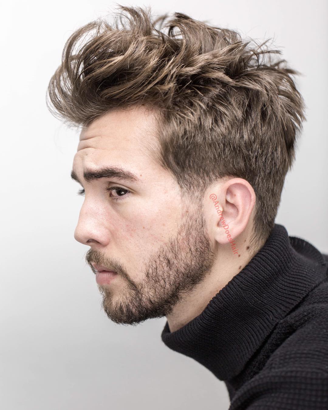 andrewdoeshair choppy messy mens haircut medium length