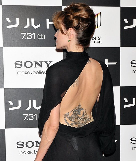 Angelina Jolie Bengal tiger tattoo